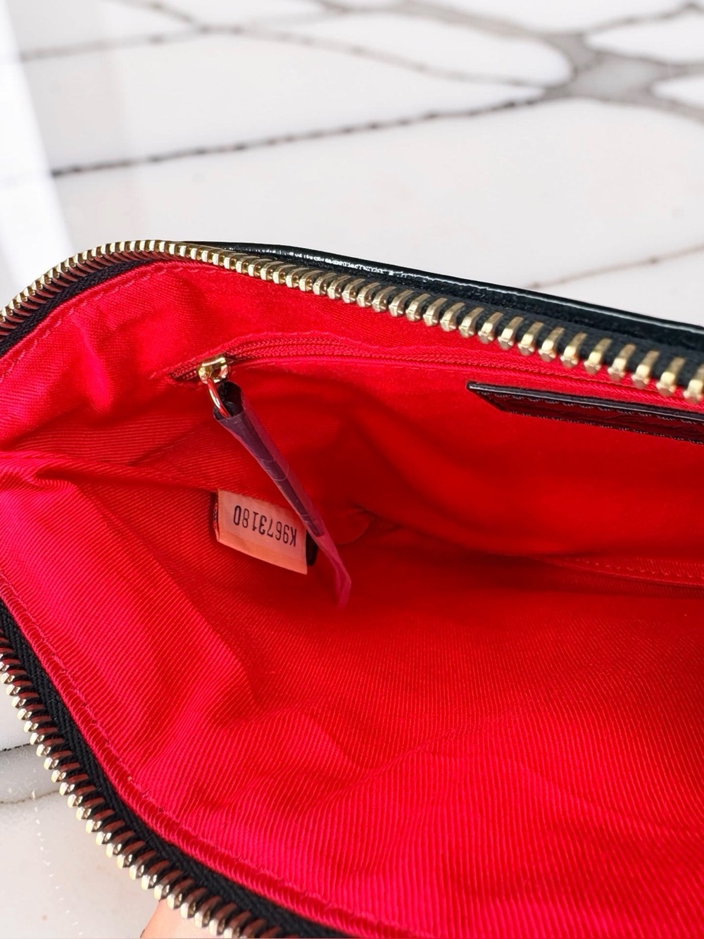 NWT Dooney & Bourke Black Patent Leather Clutch Wristlet Bag Statement Tassel - Picture 12 of 16
